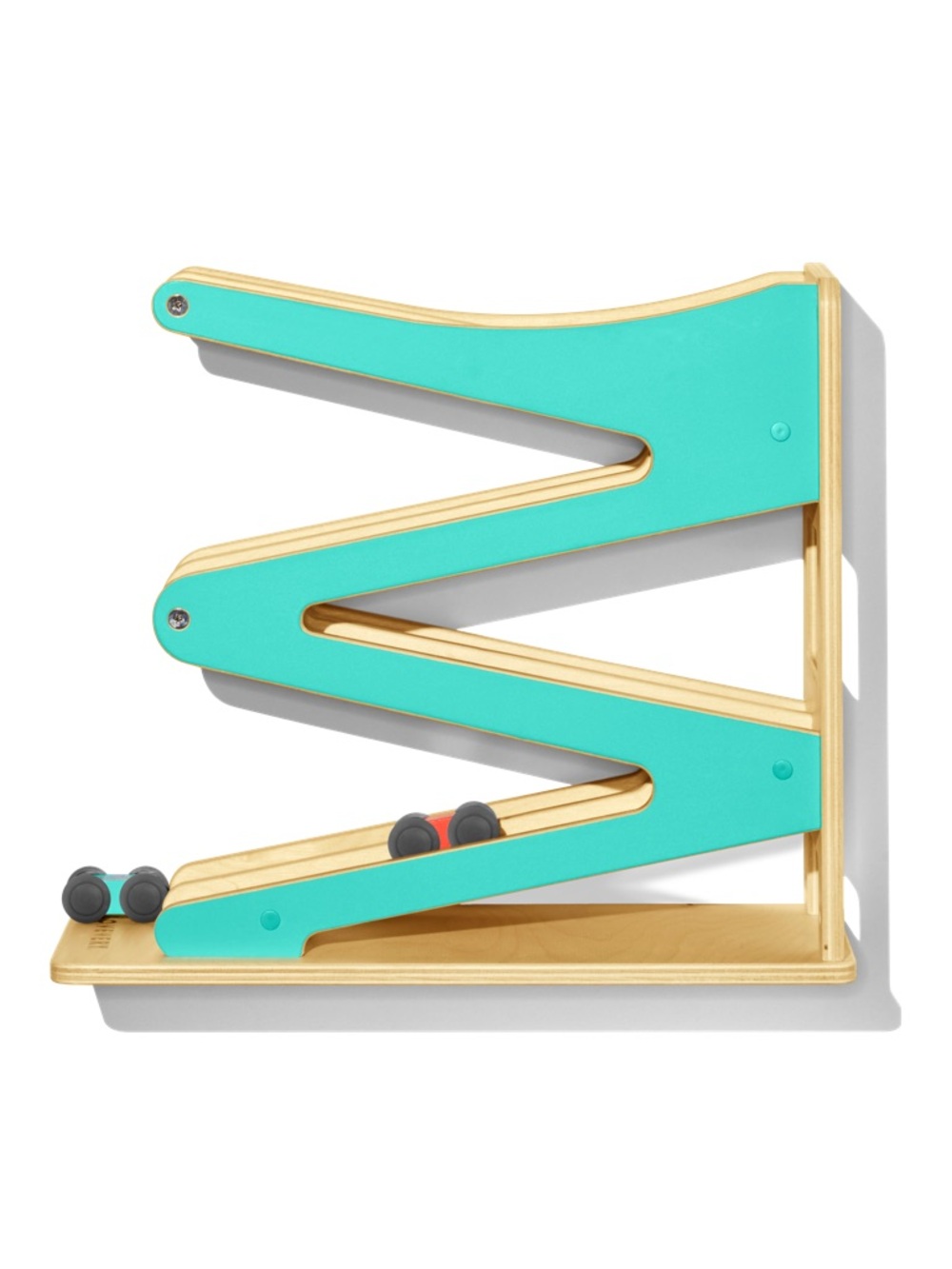 LOVEVERY Race and Chase car ramp montessori wood